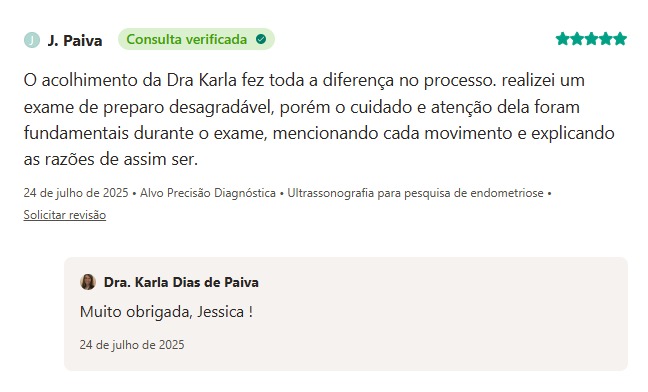 Avaliação verificada de J. Paiva no Doctoralia